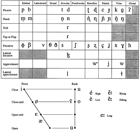 Consonant Inventory Chart